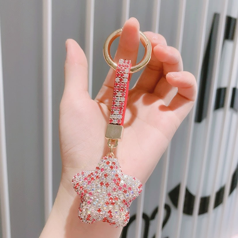Wholesale Full Diamond Five Pointed Star Claw Chain Acrylic Keychains